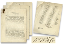 William H. Taft Letter Signed in 1919 Endorsing (Perhaps for the First Time on Paper) the Suffrage Movement -- Taft Also Criticizes President Woodrow Wilsons Mis-Handling of the Treaty of Versailles